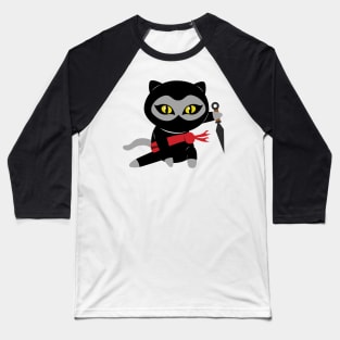 Ninja Cat Stalks You! Baseball T-Shirt